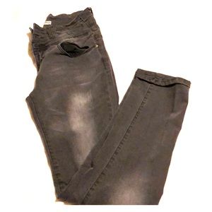 Black Distressed High Waist Jeans